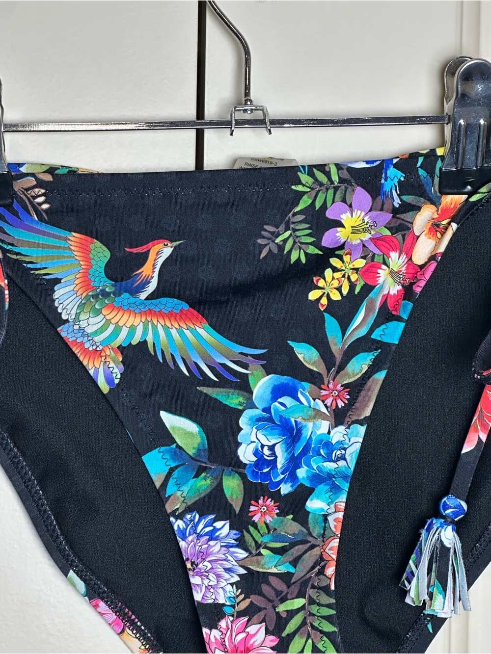 Johnny Was Peacock Low Rise Bikini Bottom Self Tie Sides Floral Print Size Small - Picture 3 of 11